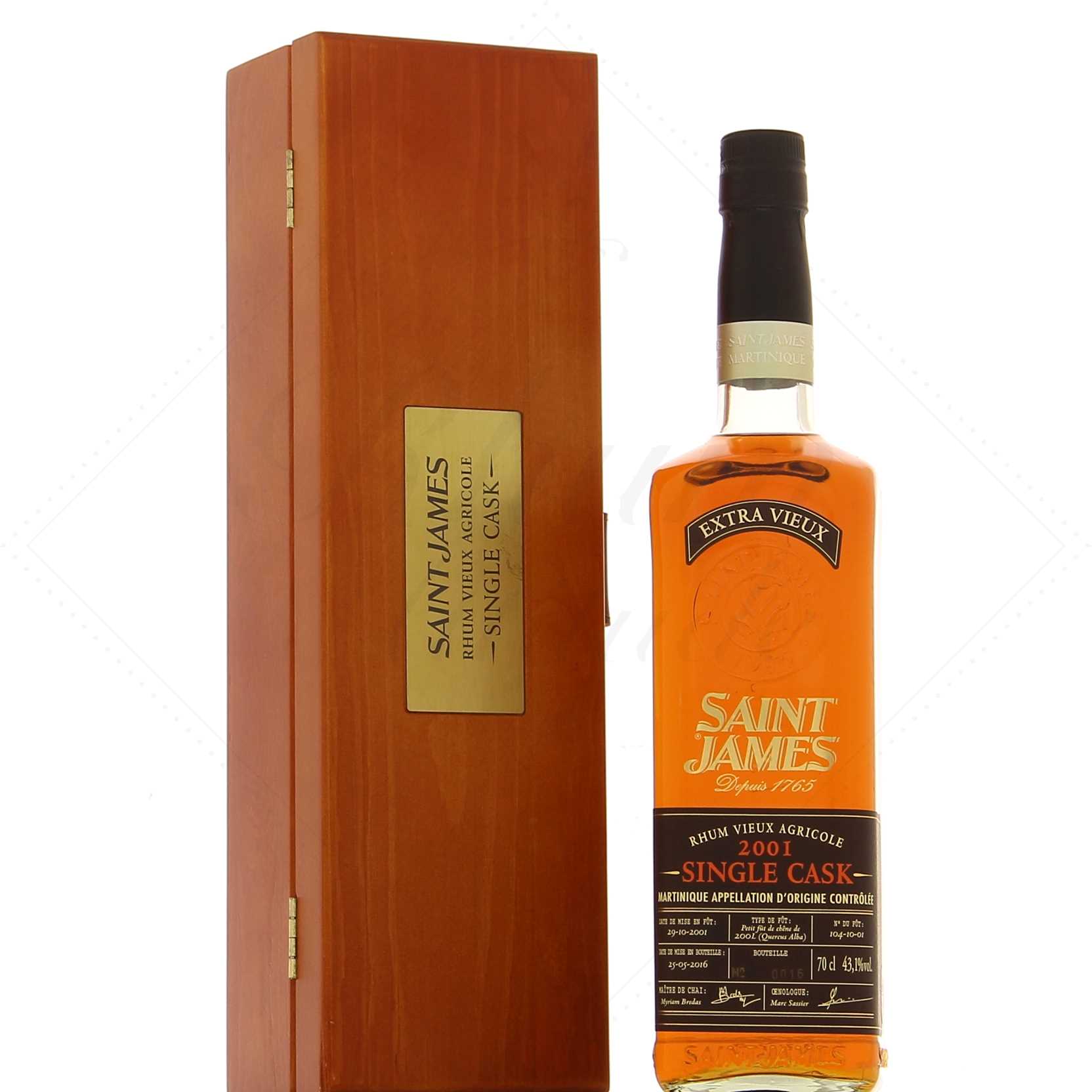 Saint-James – single casck- très vieux rhum agricole-martinique- 2001